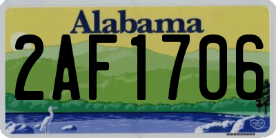 AL license plate 2AF1706