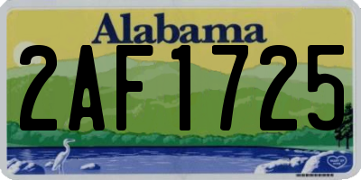 AL license plate 2AF1725