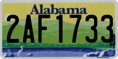 AL license plate 2AF1733