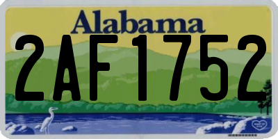 AL license plate 2AF1752