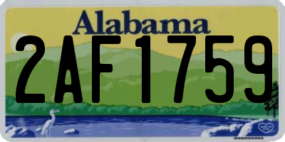 AL license plate 2AF1759