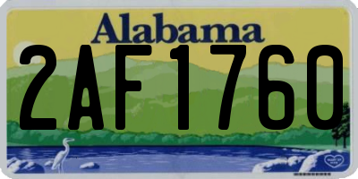 AL license plate 2AF1760