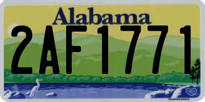 AL license plate 2AF1771