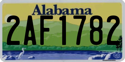 AL license plate 2AF1782
