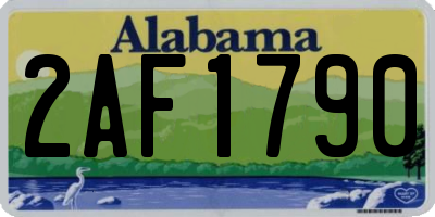 AL license plate 2AF1790