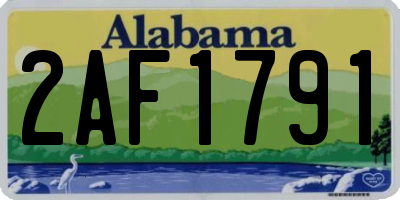 AL license plate 2AF1791