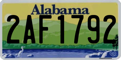 AL license plate 2AF1792