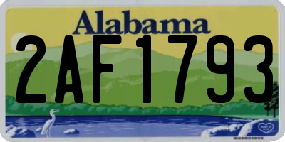 AL license plate 2AF1793