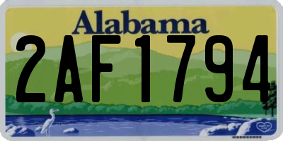 AL license plate 2AF1794