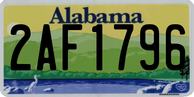 AL license plate 2AF1796