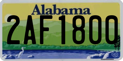 AL license plate 2AF1800