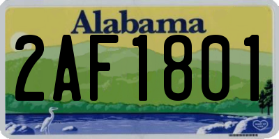 AL license plate 2AF1801