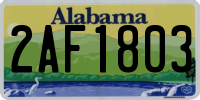 AL license plate 2AF1803