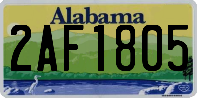 AL license plate 2AF1805