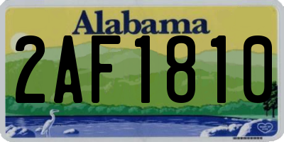 AL license plate 2AF1810