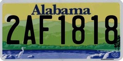 AL license plate 2AF1818