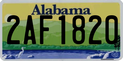 AL license plate 2AF1820