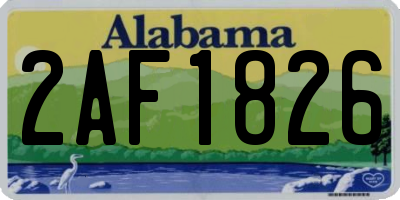 AL license plate 2AF1826