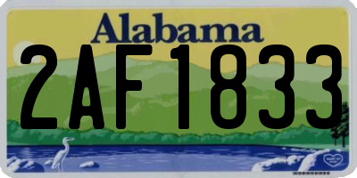 AL license plate 2AF1833