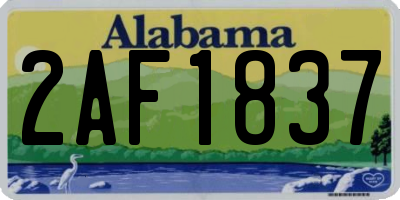 AL license plate 2AF1837
