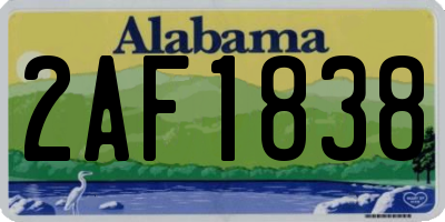 AL license plate 2AF1838