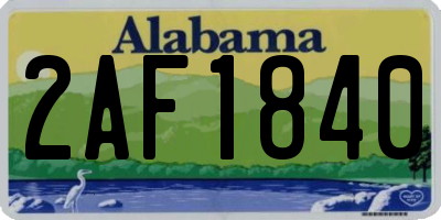 AL license plate 2AF1840