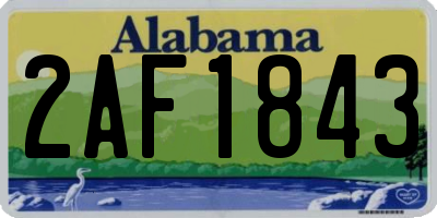 AL license plate 2AF1843