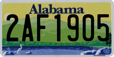 AL license plate 2AF1905