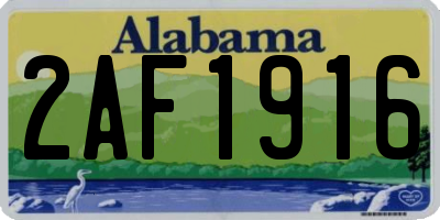 AL license plate 2AF1916