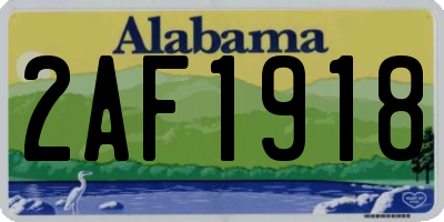 AL license plate 2AF1918