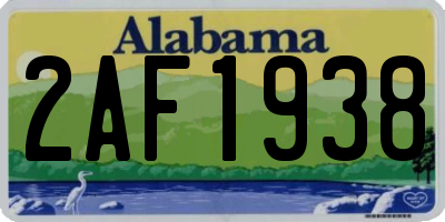 AL license plate 2AF1938
