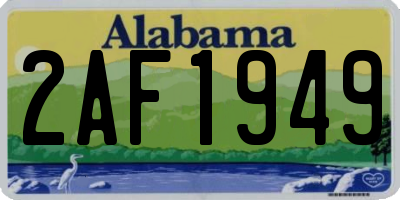 AL license plate 2AF1949