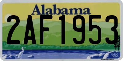 AL license plate 2AF1953