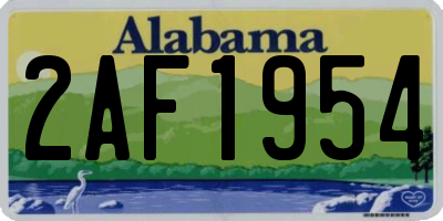 AL license plate 2AF1954