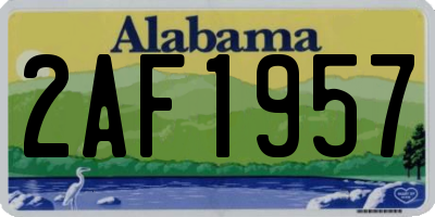 AL license plate 2AF1957