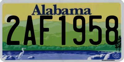 AL license plate 2AF1958