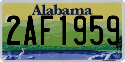 AL license plate 2AF1959