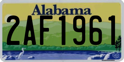AL license plate 2AF1961