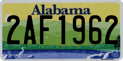 AL license plate 2AF1962