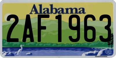 AL license plate 2AF1963