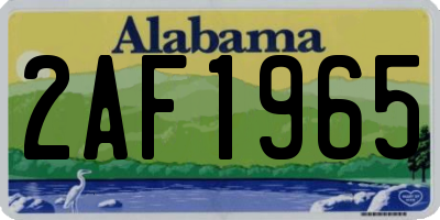AL license plate 2AF1965