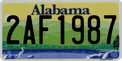 AL license plate 2AF1987