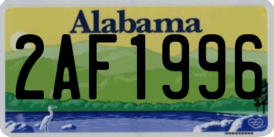 AL license plate 2AF1996