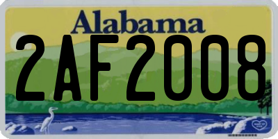 AL license plate 2AF2008