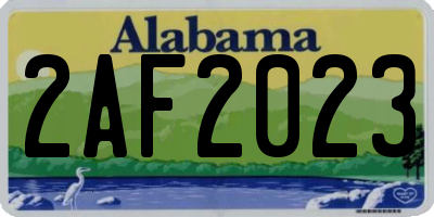 AL license plate 2AF2023