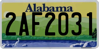AL license plate 2AF2031
