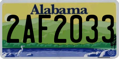 AL license plate 2AF2033