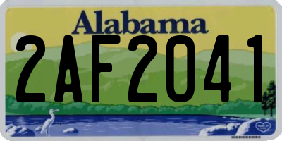 AL license plate 2AF2041