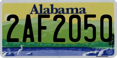 AL license plate 2AF2050