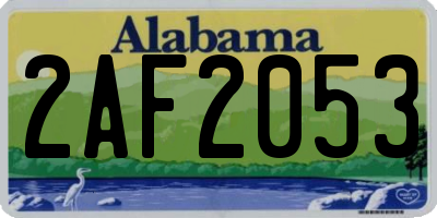 AL license plate 2AF2053